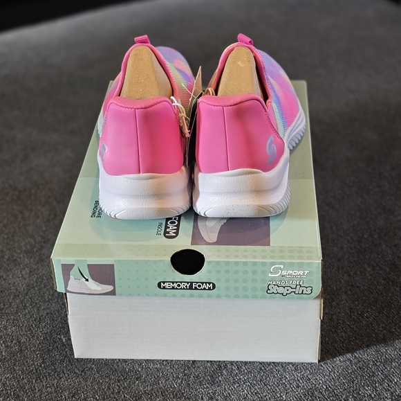 Skechers S Sport Multicolored Baily Step-Ins Shoes Big Kids Size 2 - Picture 4 of 6